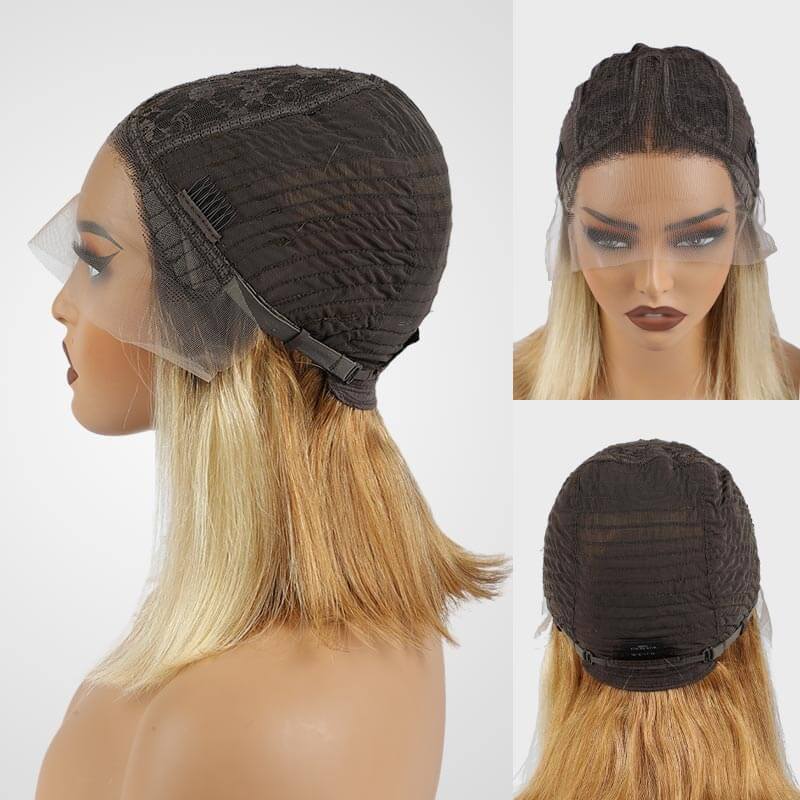 Flash Sale|Ombre 4/27/613 Straight T Lace Bob Wig