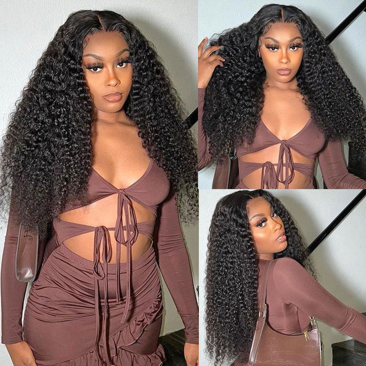 QVR Glueless 13x4 HD Lace Frontal Wig Curly Wigs Human Hair Wigs For Black Women