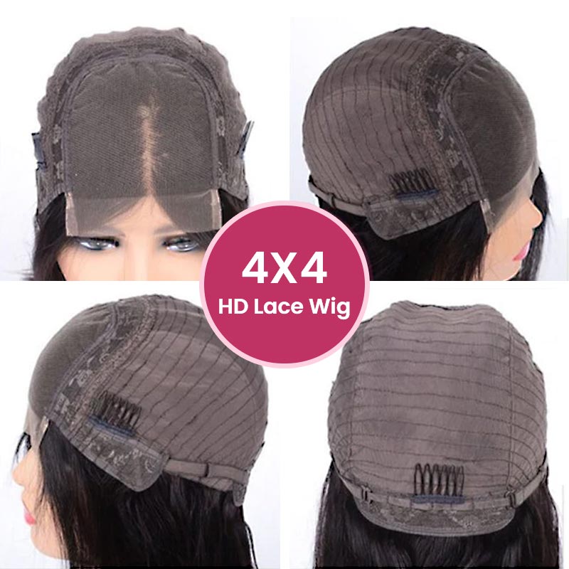 QVR Pre-plucked Undetectable 13x4/4x4/13x6 Transparent Lace Frontal Wig Kinky Curly Human Hair Wig