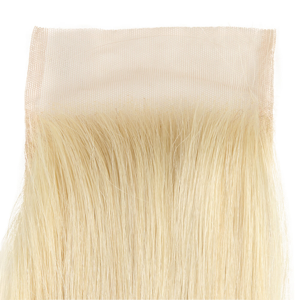 QVR Remy Human Hair 4*4 Blonde Straight Closure