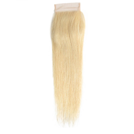 QVR Remy Human Hair 4*4 Blonde Straight Closure