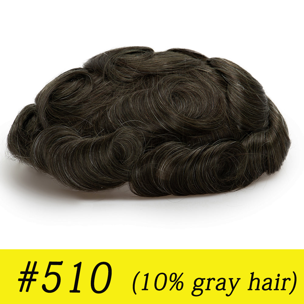 Upgrade Mirage |0.04-0.06mm Full Super Thin Skin Single Knots Base | Toupee for Men | Celebrities Choice