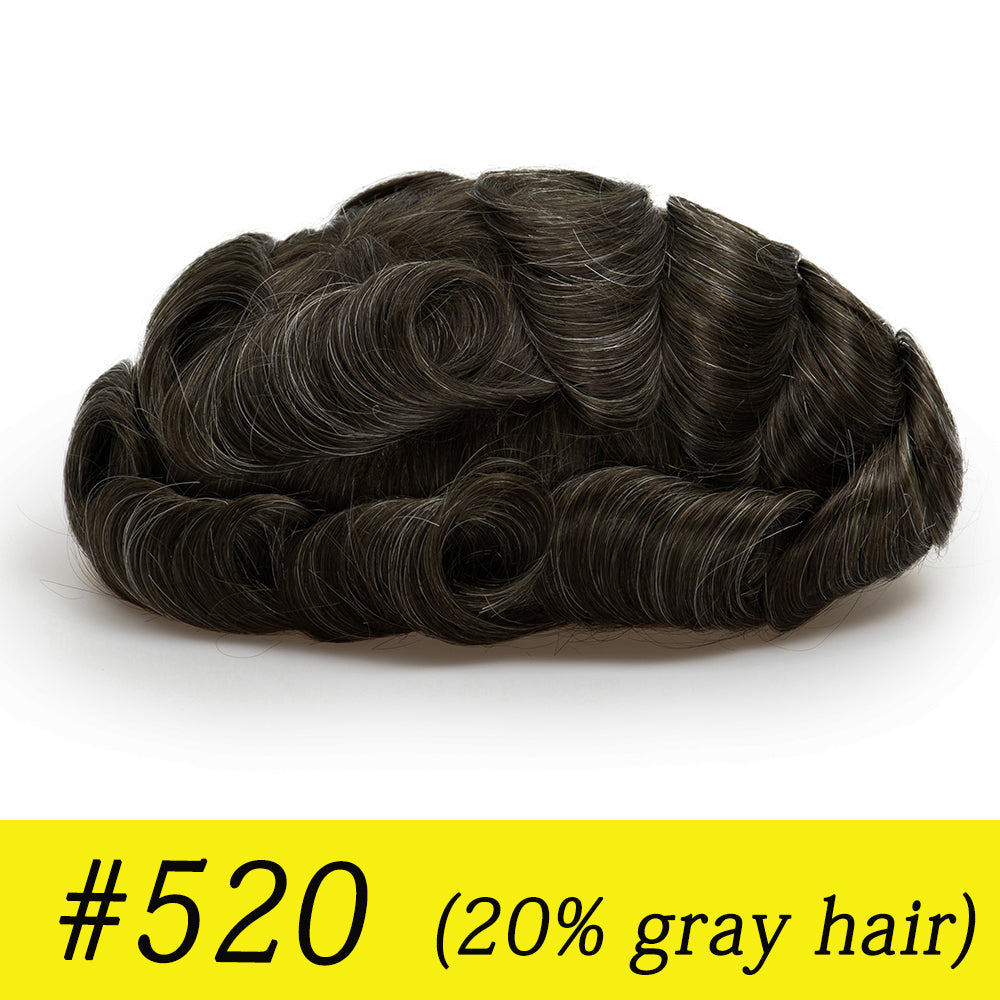 Upgrade Mirage |0.04-0.06mm Full Super Thin Skin Single Knots Base | Toupee for Men | Celebrities Choice