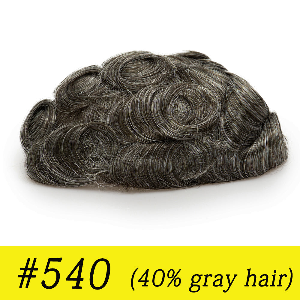 Upgrade Mirage |0.04-0.06mm Full Super Thin Skin Single Knots Base | Toupee for Men | Celebrities Choice
