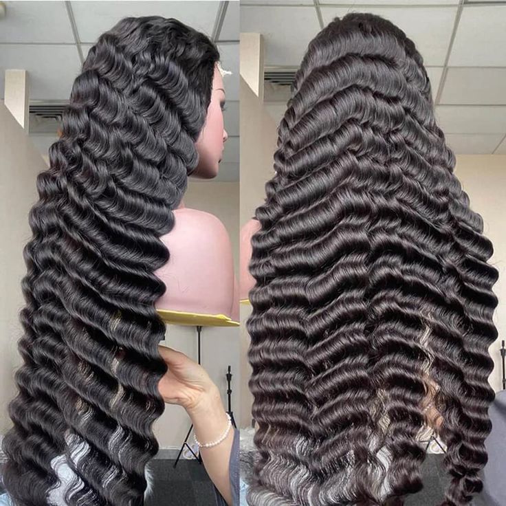 QVR Loose Deep Wave 13x6 HD Lace Front Wig Long Human Hair Wigs For Women