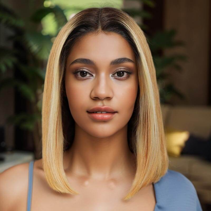 Flash Sale|Ombre 4/27/613 Straight T Lace Bob Wig