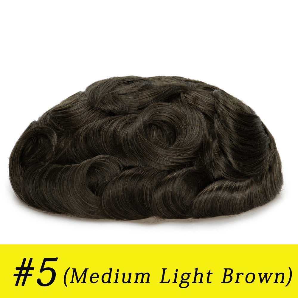 Upgrade Mirage |0.04-0.06mm Full Super Thin Skin Single Knots Base | Toupee for Men | Celebrities Choice