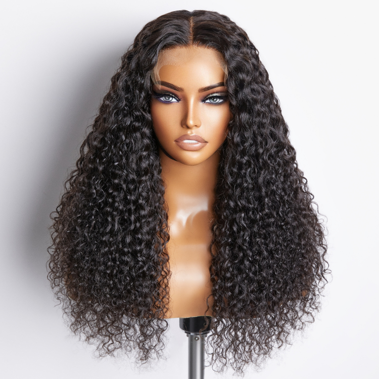 QVR Glueless 5x5 HD Lace Closure Deep Wave Wig Human Hair Undetectable Lace Wig