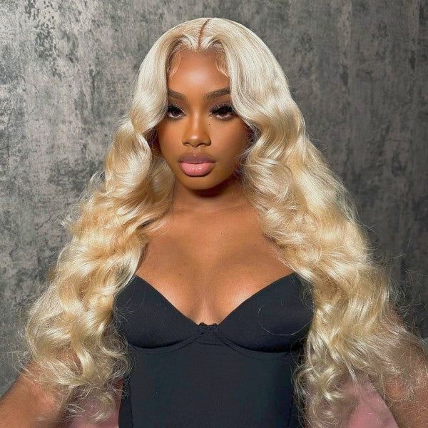 613 Human Hair Wig Body Wave Wig Honey Blonde 13x4 HD Lace Front Wigs 30Inch 180% Density