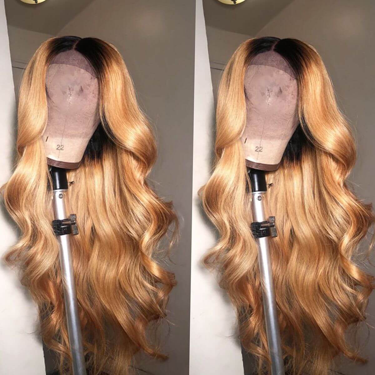 QVR 1B/27 Ombre Color Wig 13x4/4x4 Transparent Lace Frontal Wig Human Hair Wigs 180% Density