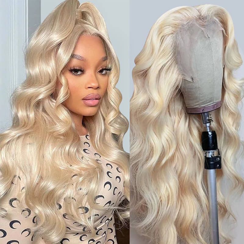 QVR Remy 613 Blonde 13X4 13X6 HD Transparent Lace Front Wig 100% Human Hair Wigs Body Wave Wigs