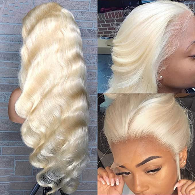 QVR Remy 613 Blonde 13X4 13X6 HD Transparent Lace Front Wig 100% Human Hair Wigs Body Wave Wigs