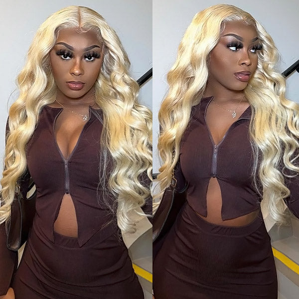 613 Human Hair Wig Body Wave Wig Honey Blonde 13x4 HD Lace Front Wigs 30Inch 180% Density