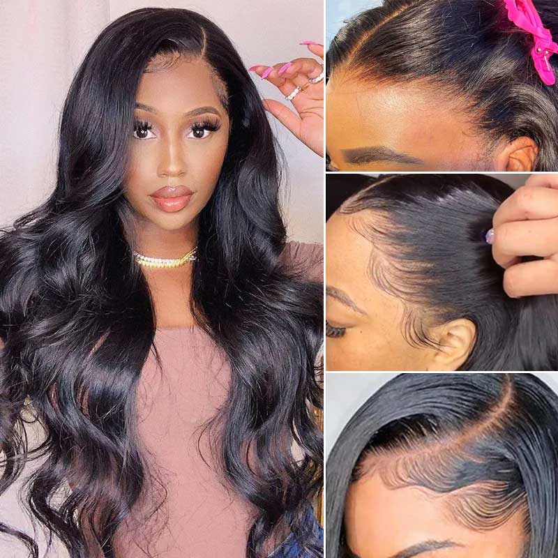 QVR Undetectable 5x5 HD Lace Human Hair Wigs Body Wave Lace Closure Wig