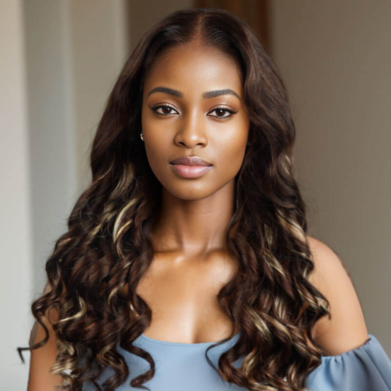 QVR P4/613 New Body Wave 13x4 Lace Front Wig Human Hair Wigs