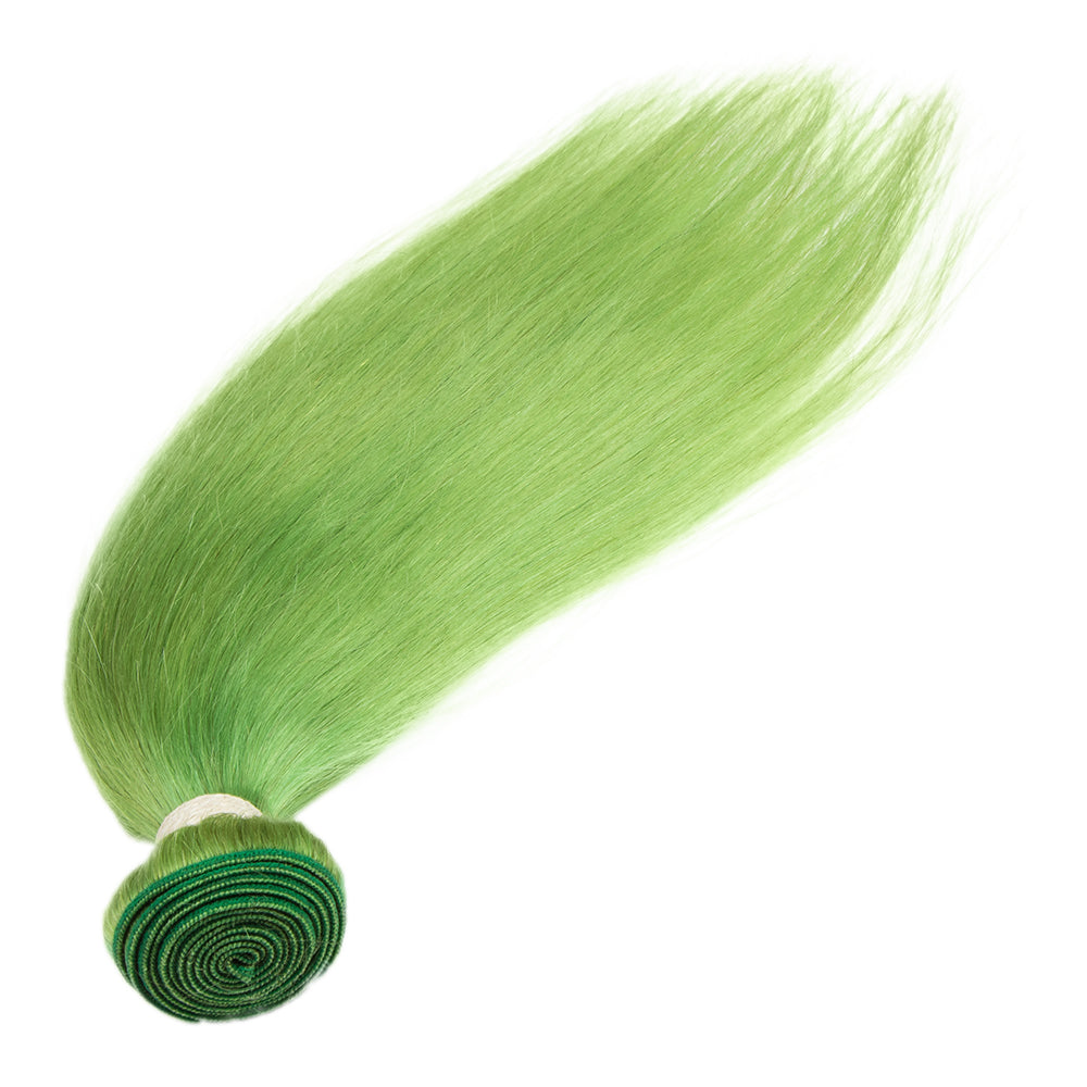 Queen Remy Human Hair 3 Bundles Straight Hair Weave Biscay Green Color
