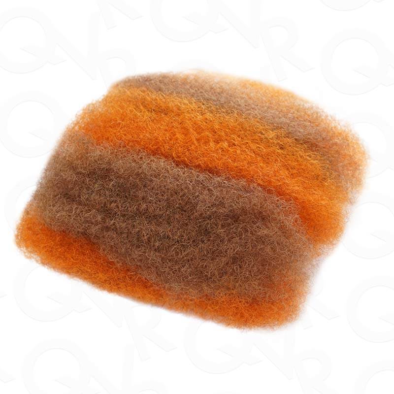QVR 1 Pack Two Colors #6/SOrange4 Afro Kinky Bulk Human Hair
