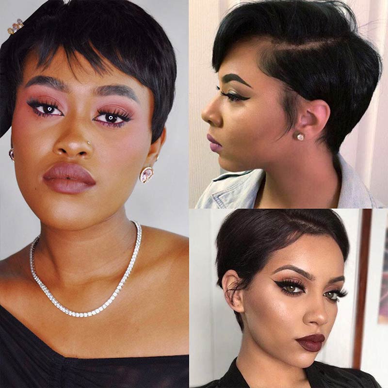 QVR Boss Pixie Cut Wigs Human Hair Short Wigs For Women