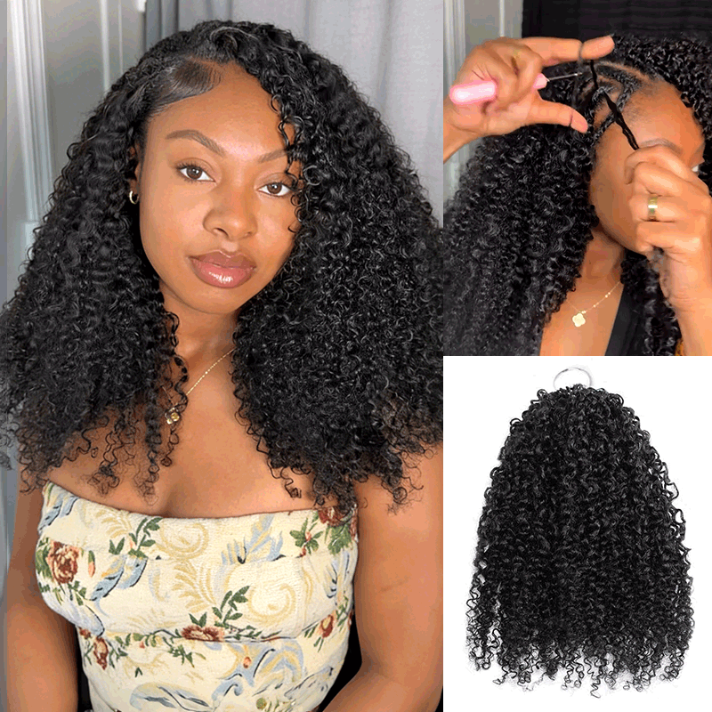 P3G5|QVR All Textures Natural Black Feather Crochet Human Hair 5 Packs 20-24 inches