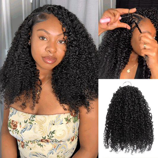 P3G5|Tight Curly Miracle Knots Human Hair|2.5 Packs=Full Head