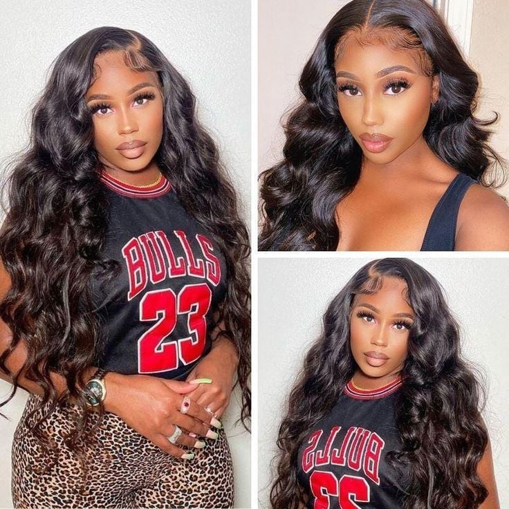 QVR Body Wave 13x6 Lace Frontal Wigs Human Hair Black Wigs Bleach Knots For Women