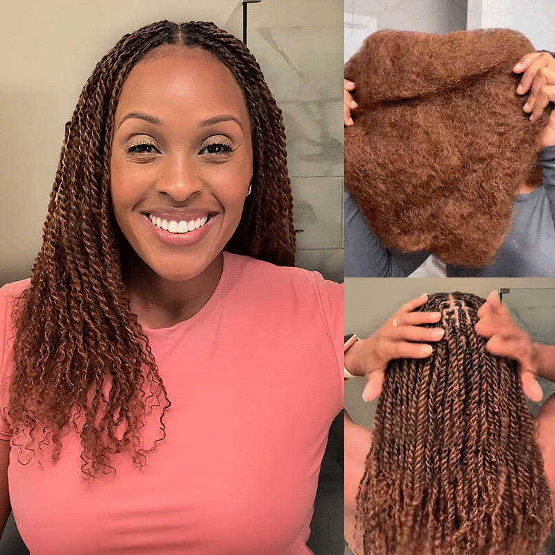 New User Only|QVR Mixed Color #4/30 Afro Kinky Bulk Human Hair
