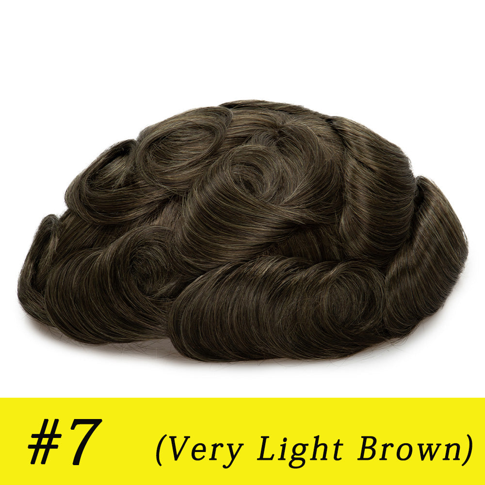 Upgrade Mirage |0.04-0.06mm Full Super Thin Skin Single Knots Base | Toupee for Men | Celebrities Choice