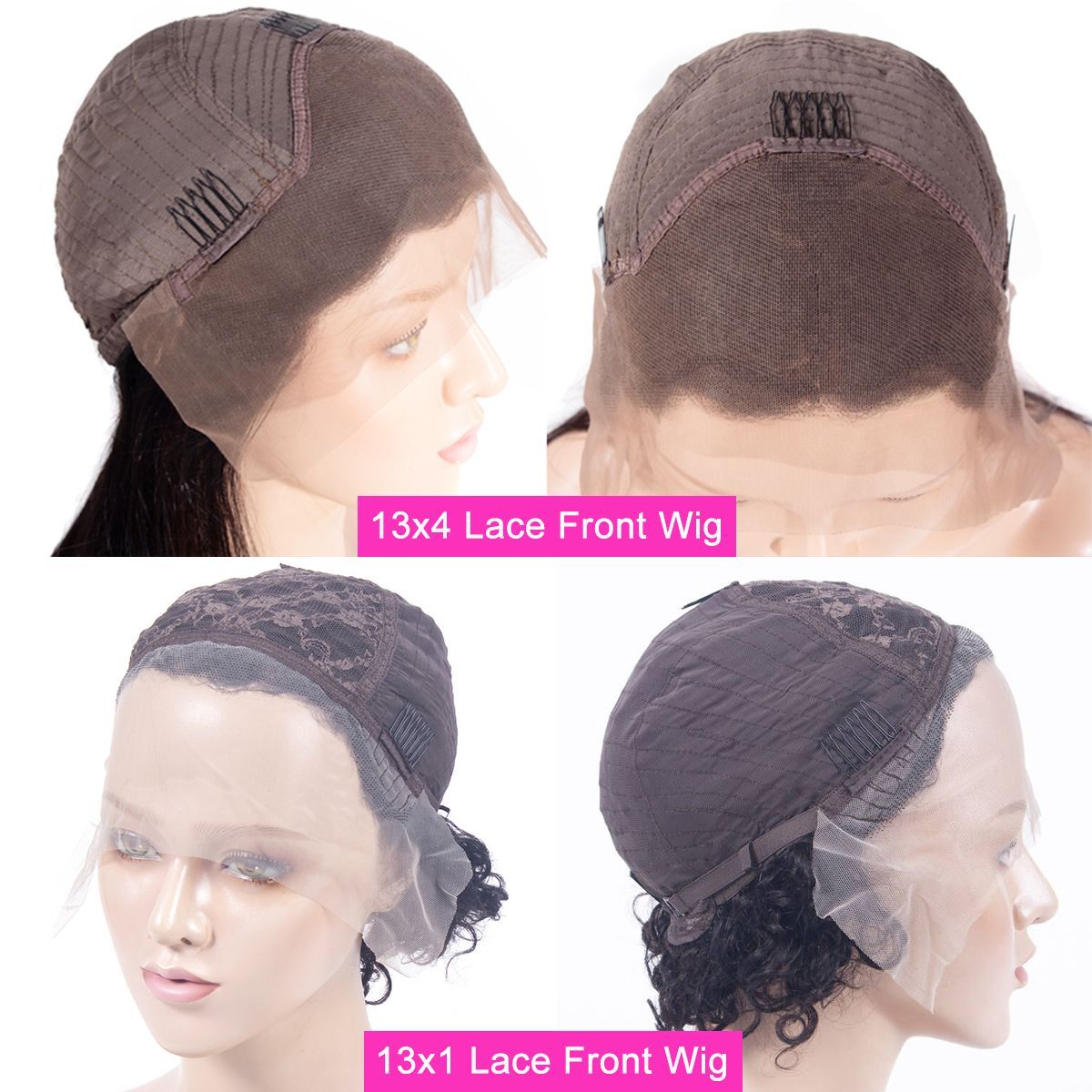 QVR Popular Bouncy Curly Short Pixie Cut Wig 13x4 Lace Wigs