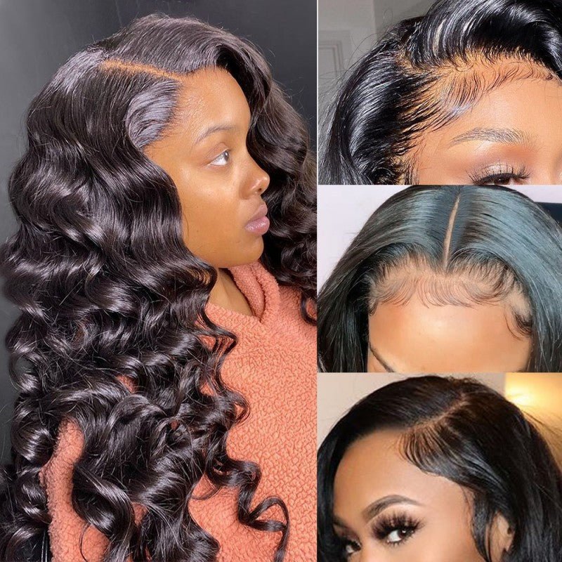 QVR Loose Wave Wedding Hairyle Transparent Wig 13x4 Lace Frontal Virgin Human Hair Wigs