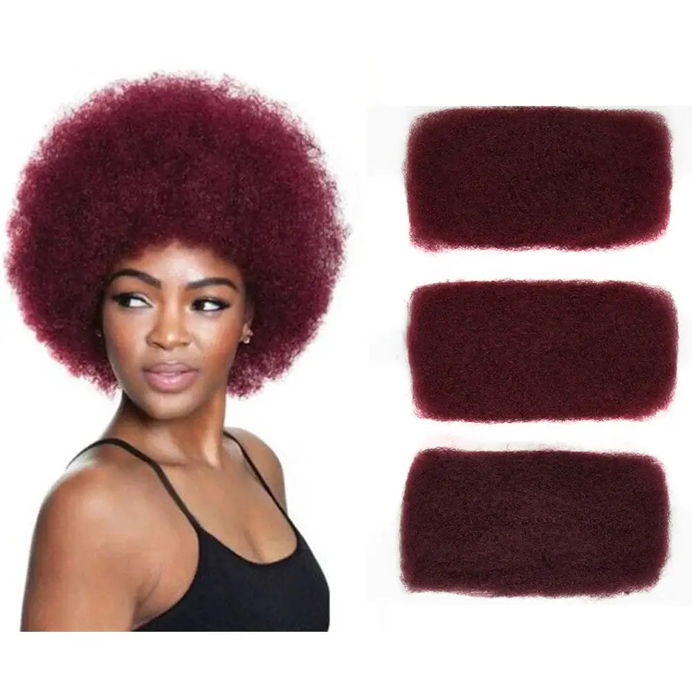 50% OFF|99J Burgundy Color Afro Kinky Bulk Human Hair