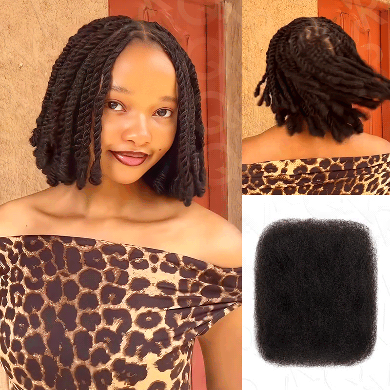 QVR Type 4C Afro Kinky Bulk Braiding Human Hair Extensions For Black Women