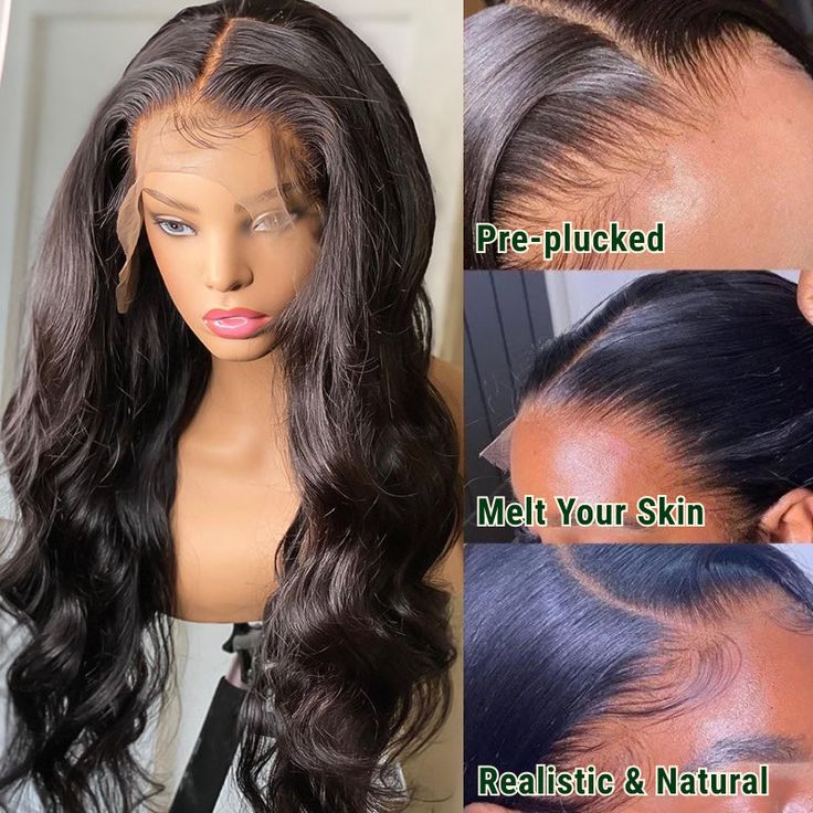 QVR Body Wave 13x6 Lace Frontal Wigs Human Hair Black Wigs Bleach Knots For Women