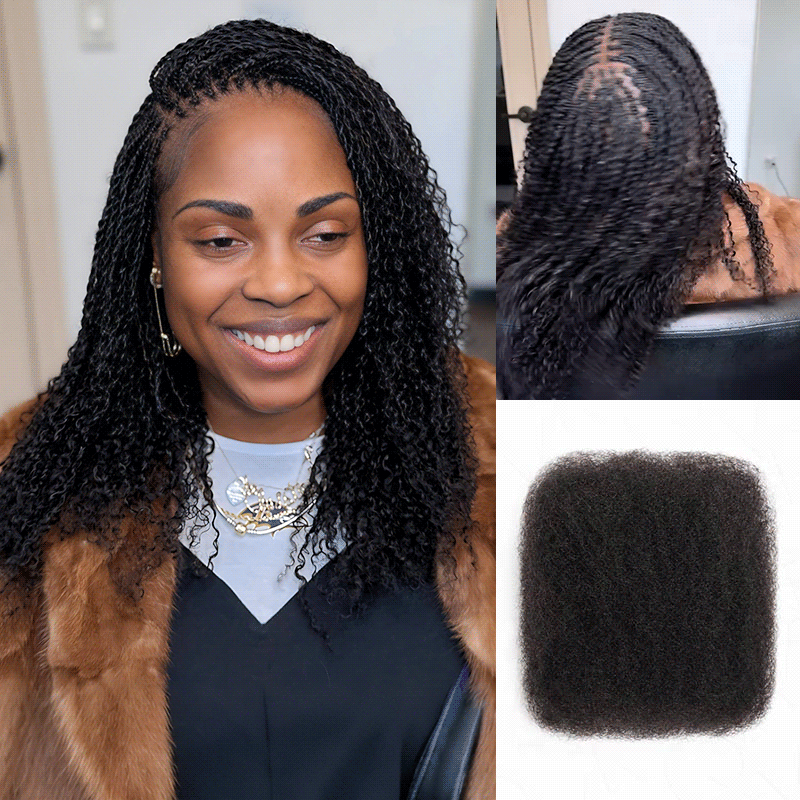 QVR Type 4C Afro Kinky Bulk Braiding Human Hair Extensions For Black Women