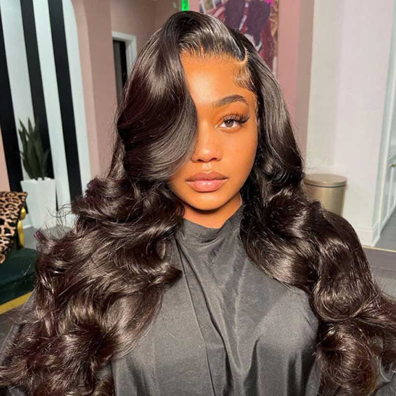 QVR Real Glueless Body Wave 13x4 HD Lace Frontal Human Hair Wigs HD 5x5 Lace Closure Wigs