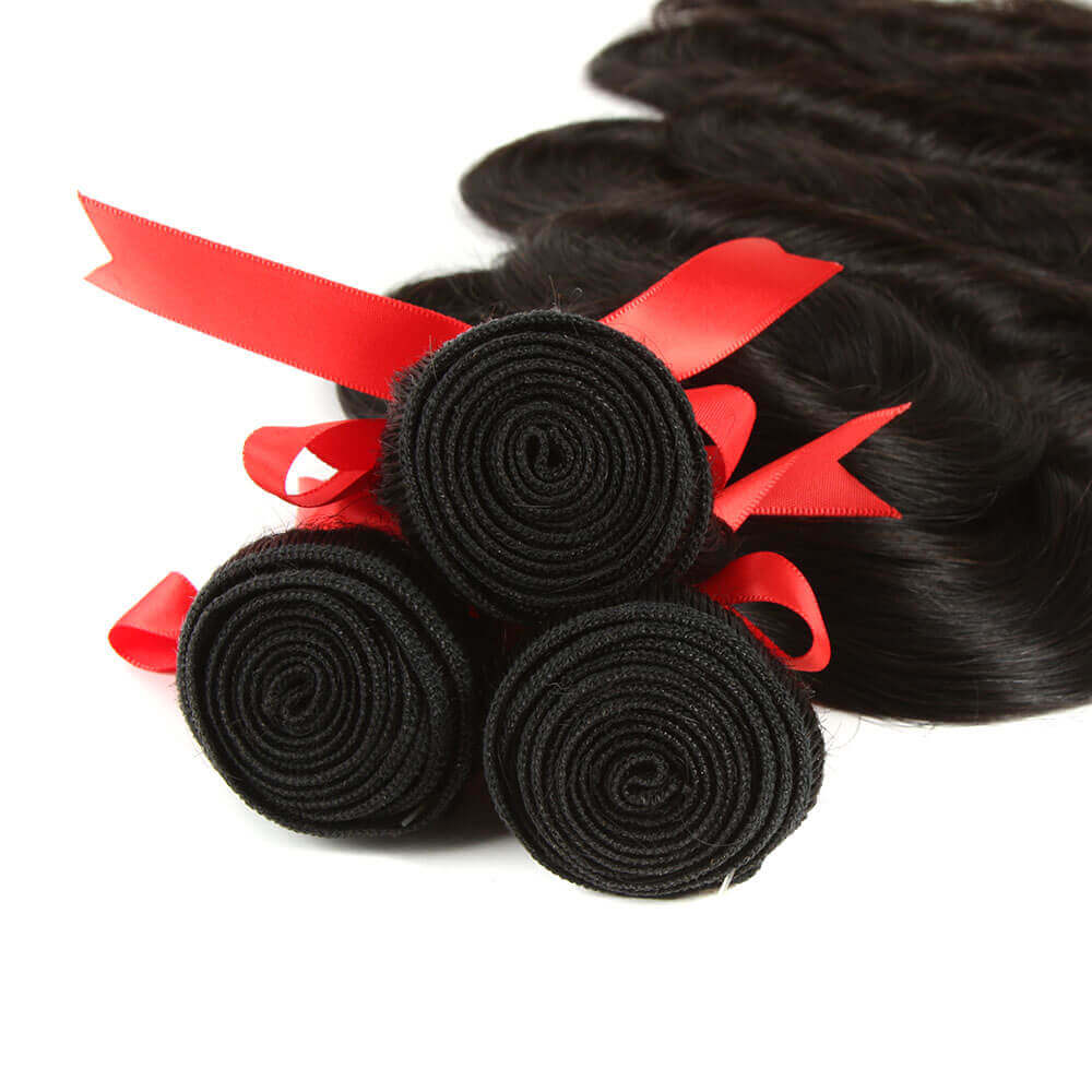 QVR Body Wave Bundles With Closure Virgin Brazilian Hair Weave 3 Bundles With Closure Natural Color 40