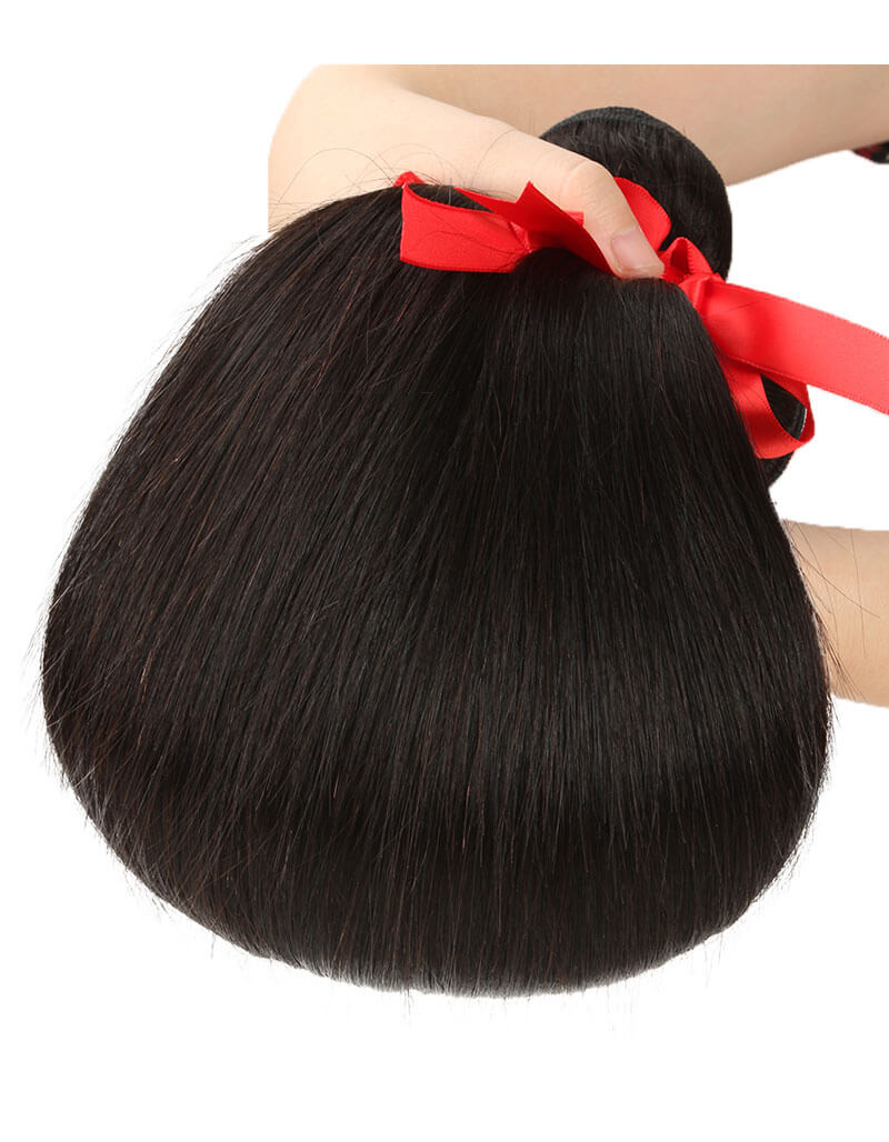 QVR Brazilian Hair Bundles Virgin Human Hair Straight Hair 4 Bundles Natural Color