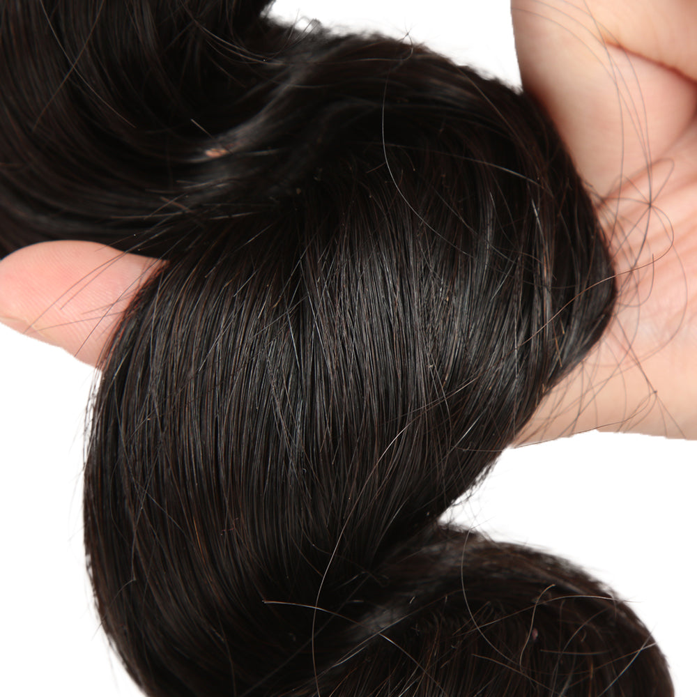 QVR Brazilian Hair Bundles Virgin Human Hair Loose Wave 3 Bundles Natural Color