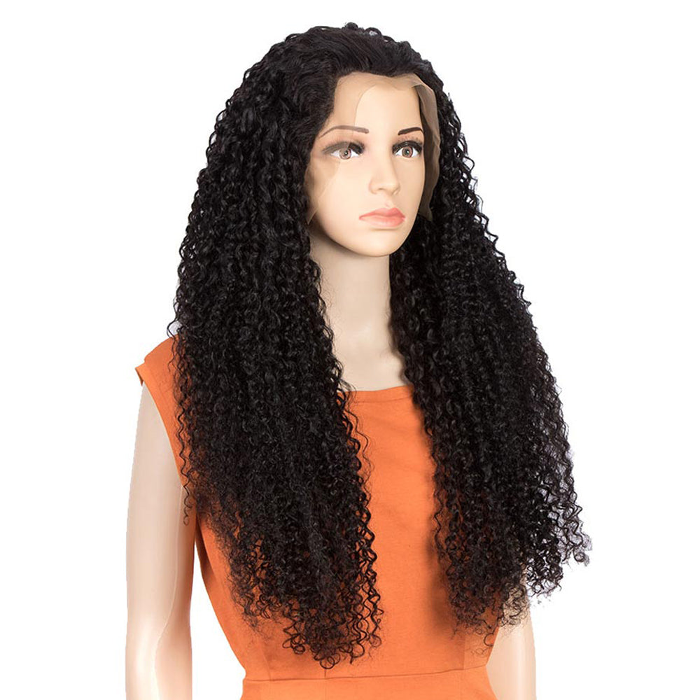 QVR Remy Human Hair 13*4 Lace Frontal Wigs Curly Wave Wig