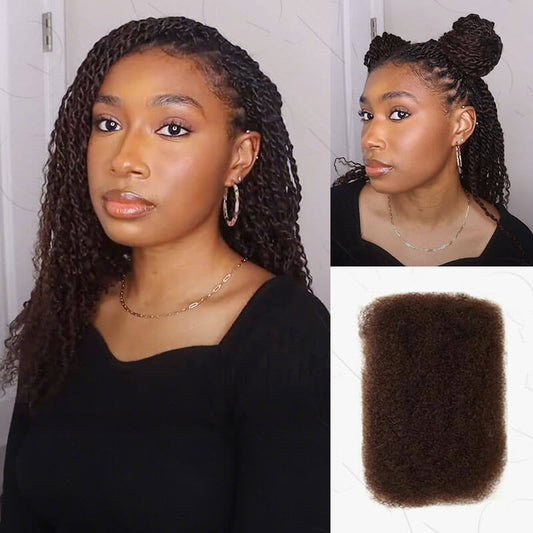P3G5|Dark Brown Afro kinky Bulk Human Hair