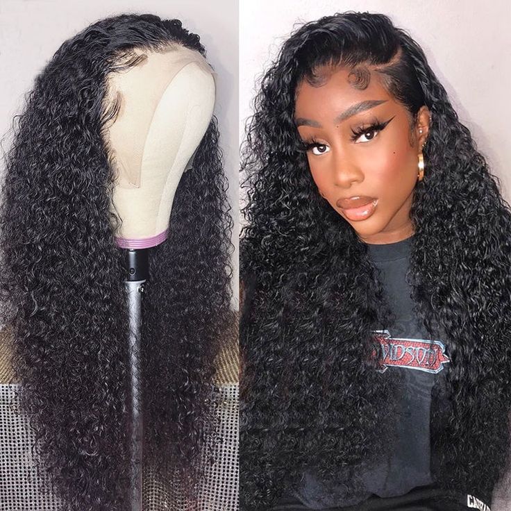 QVR Glueless 13x4 HD Lace Frontal Wig Curly Wigs Human Hair Wigs For Black Women