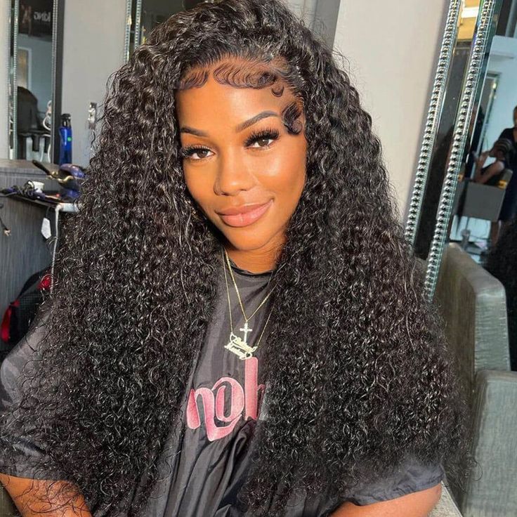 QVR Glueless 13x4 HD Lace Frontal Wig Curly Wigs Human Hair Wigs For Black Women