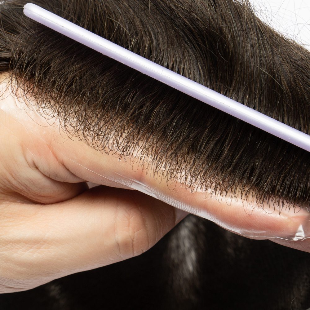 Upgrade Mirage |0.04-0.06mm Full Super Thin Skin Single Knots Base | Toupee for Men | Celebrities Choice