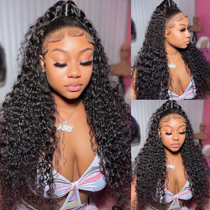 QVR Glueless 13x4 HD Lace Frontal Wig Curly Wigs Human Hair Wigs For Black Women
