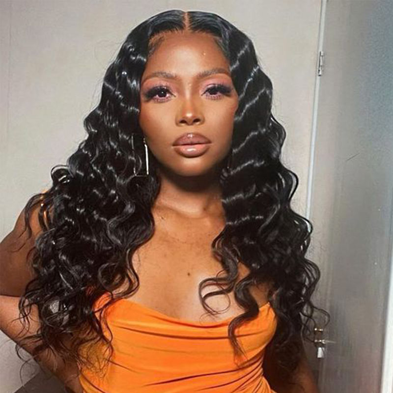 QVR Glueless Loose Deep Wave 4x4 13x4 Lace Front Wig Human Hair Affordable HD Lace Wigs