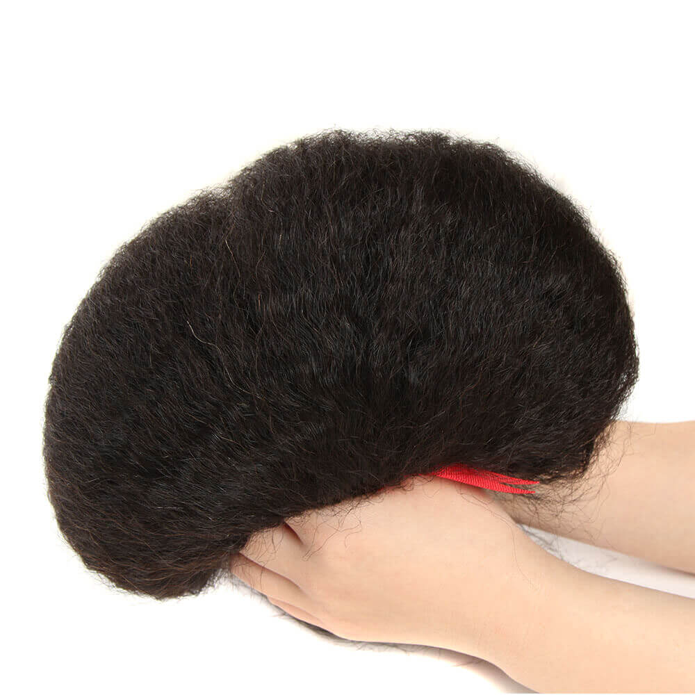 QVR Mongolian Kinky Straight Human Hair Bundles Natural Virgin Hair 3 Bundles