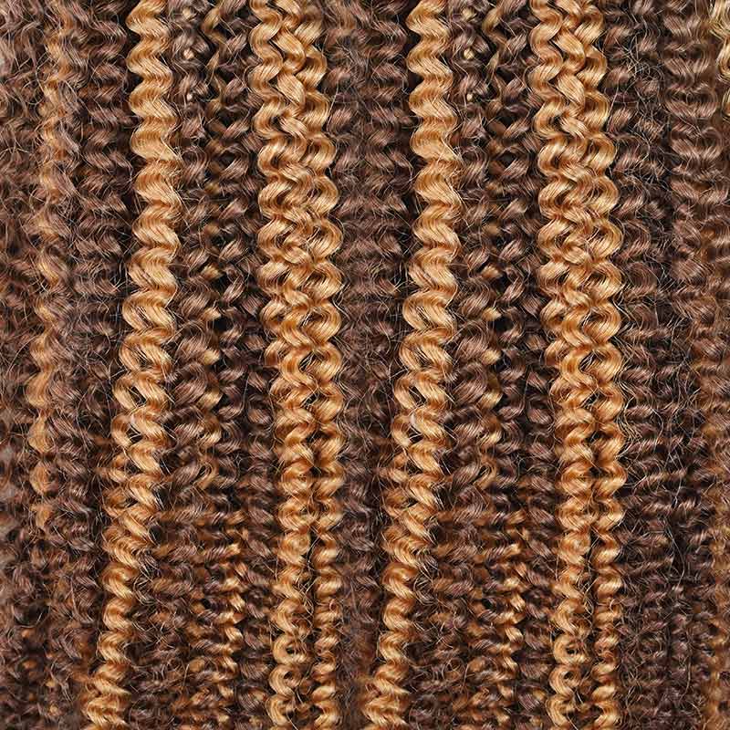 QVR Invisible Afro Kinky Curly Feather Crochet Hair Highlight #P6/24 Machine Made Human Hair Extensions
