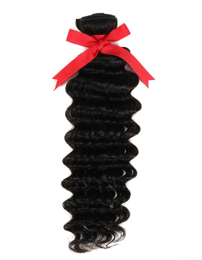 QVR Natural Human Hair Peruvian Deep Wave 3 Bundles