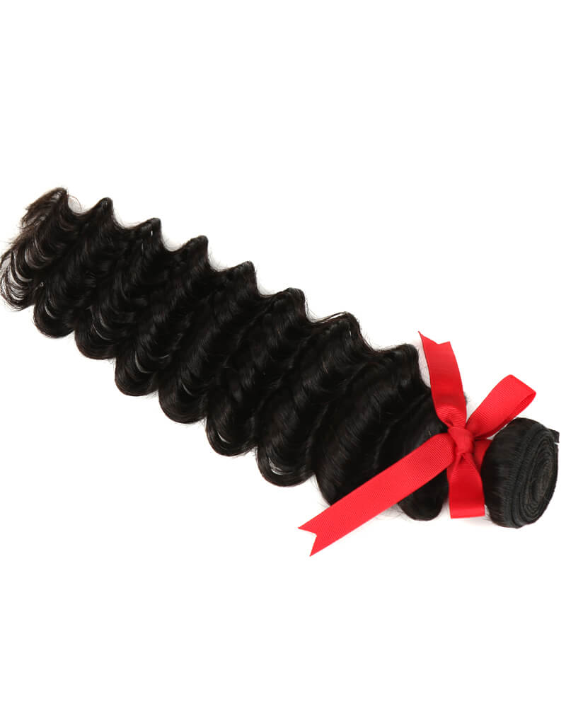 QVR Deep Wave Human Hair Weaves 1 Bundle