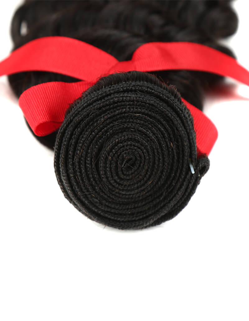 QVR Deep Wave Human Hair Weaves 1 Bundle