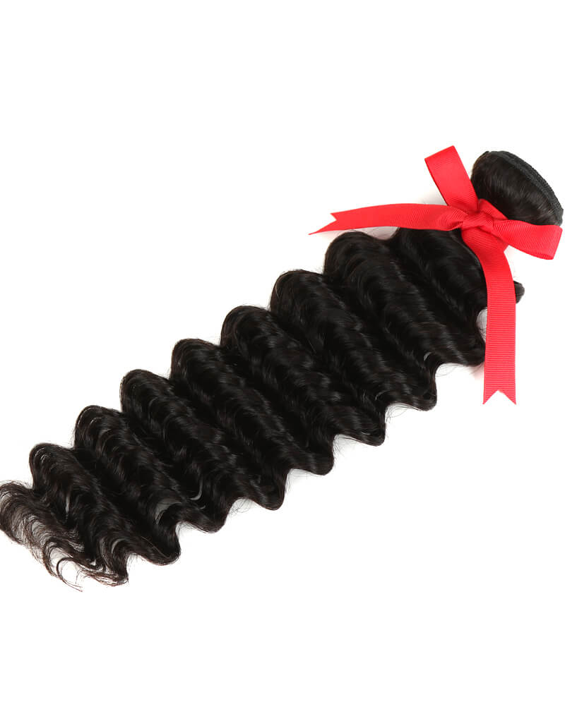 QVR Deep Wave Human Hair Weaves 1 Bundle